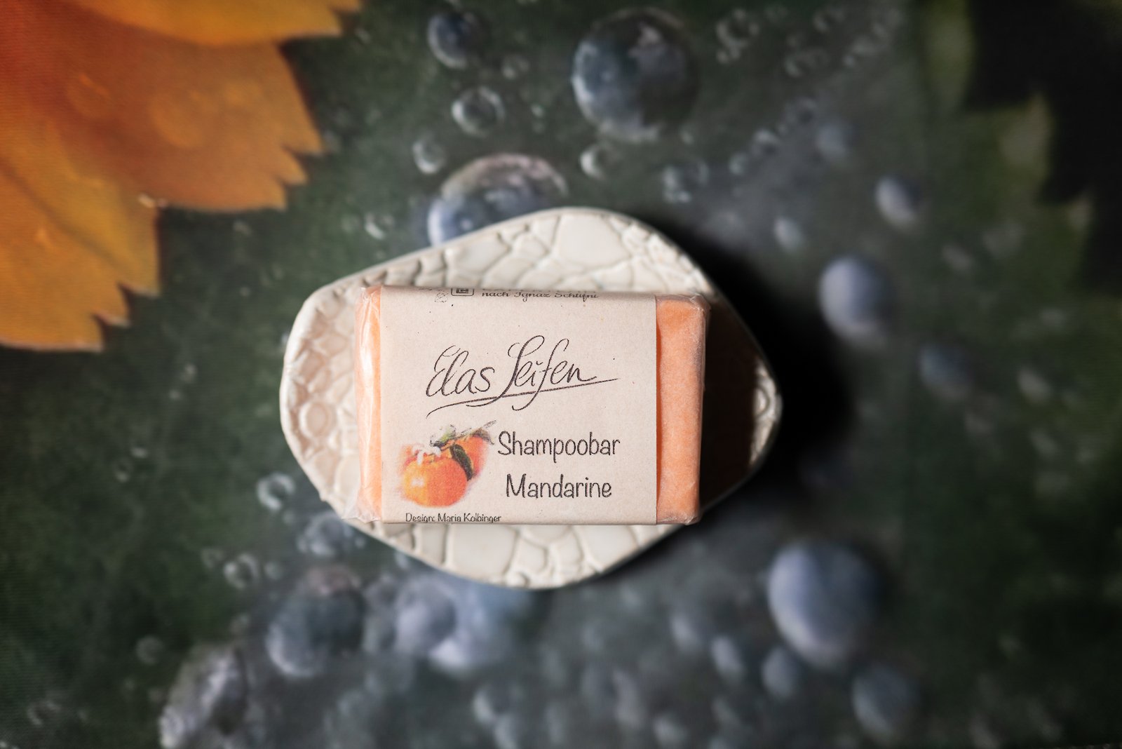 Shampoobar Mandarine -  mit Seidenprotein als natürliche Spülung – Bild 1